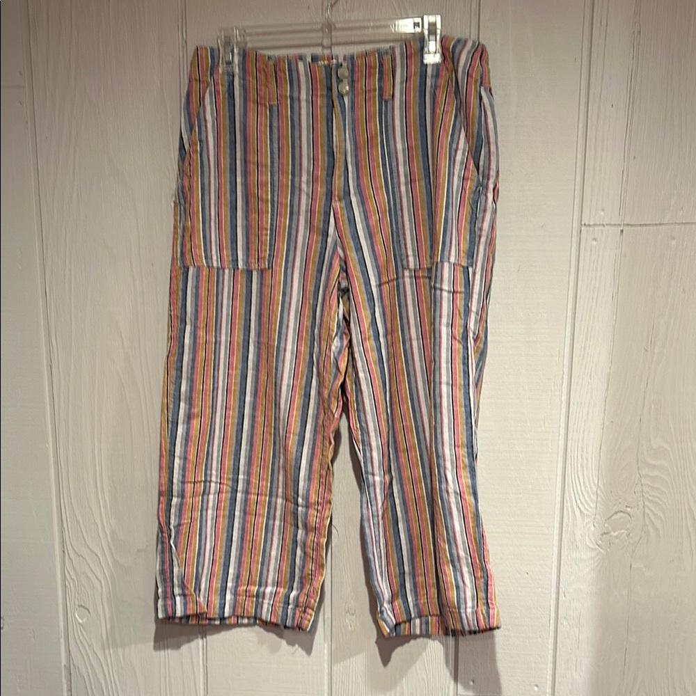 Seven7 Striped Multicolor Capris